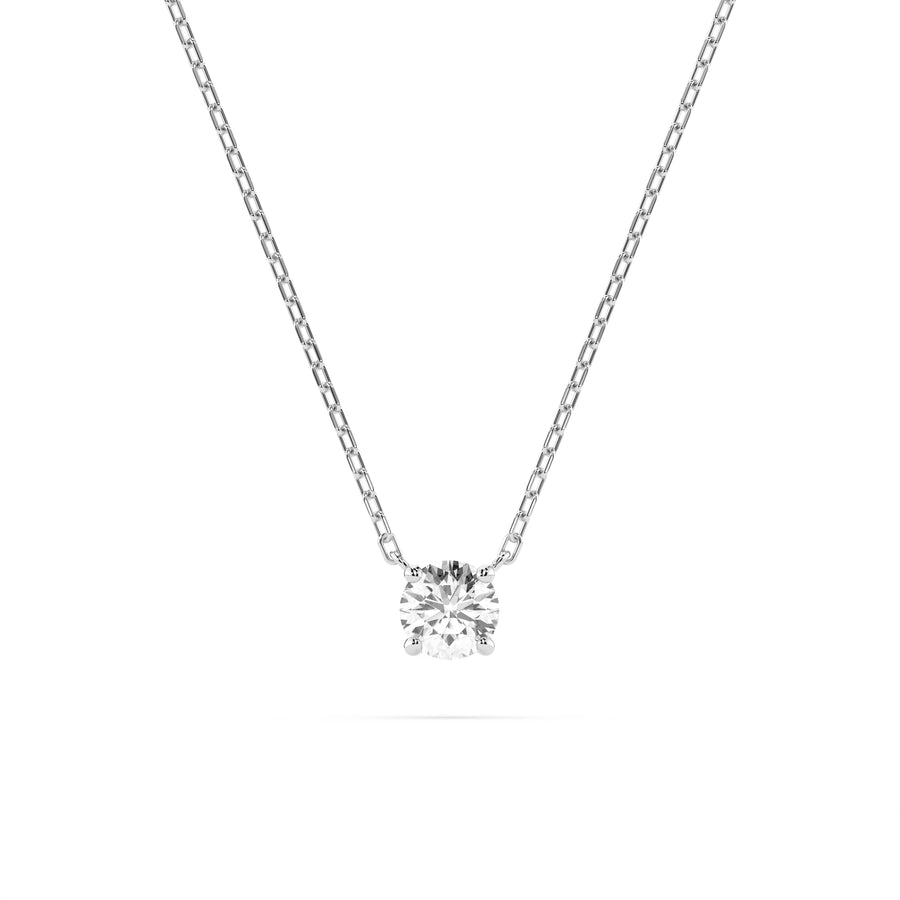 Diamond Pendant Necklace Round 0.1ct by Qutahia Jewellery