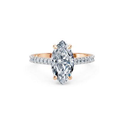Marquise Lab Grown Diamond Slim Pave Eternity Ring 2.0ct by Qutahia Jewellery