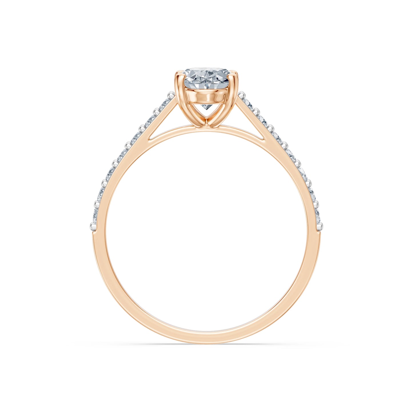 Oval Lab Grown Diamond Slim Pave Eternity Ring 1.0ct by Qutahia Jewellery