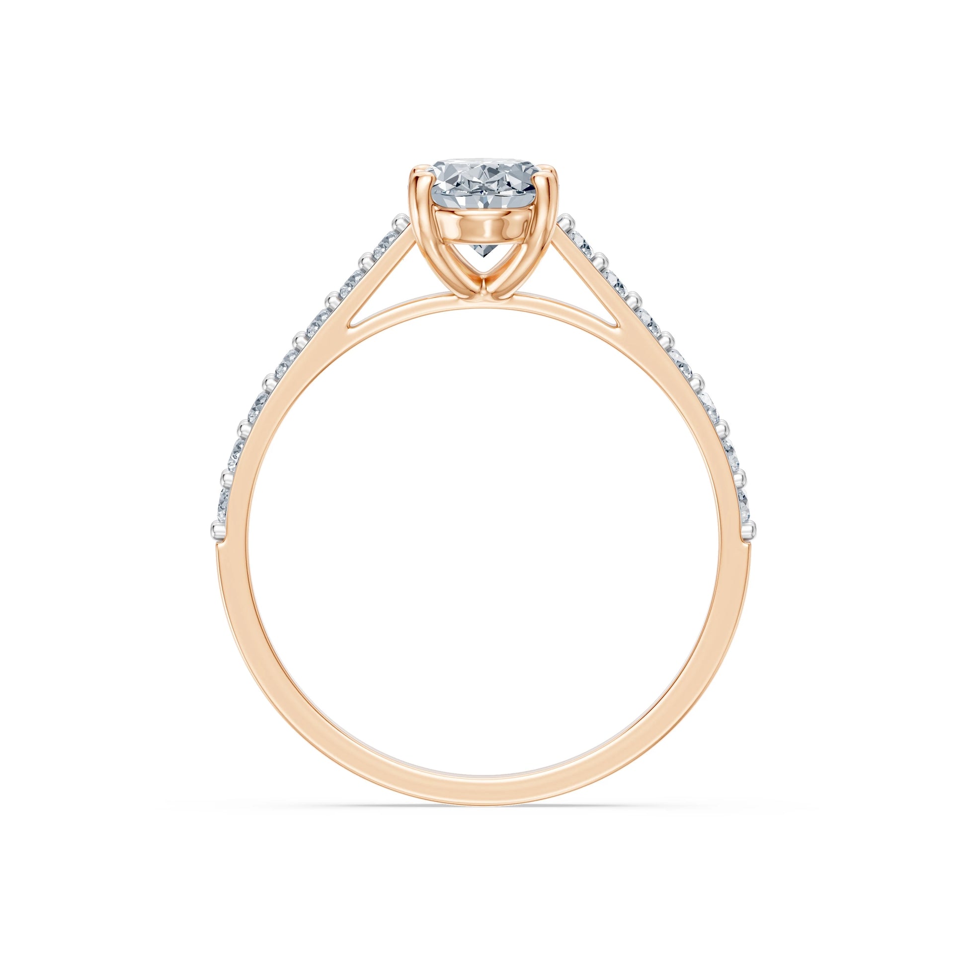 Oval Lab Grown Diamond Slim Pave Eternity Ring 1.0ct by Qutahia Jewellery