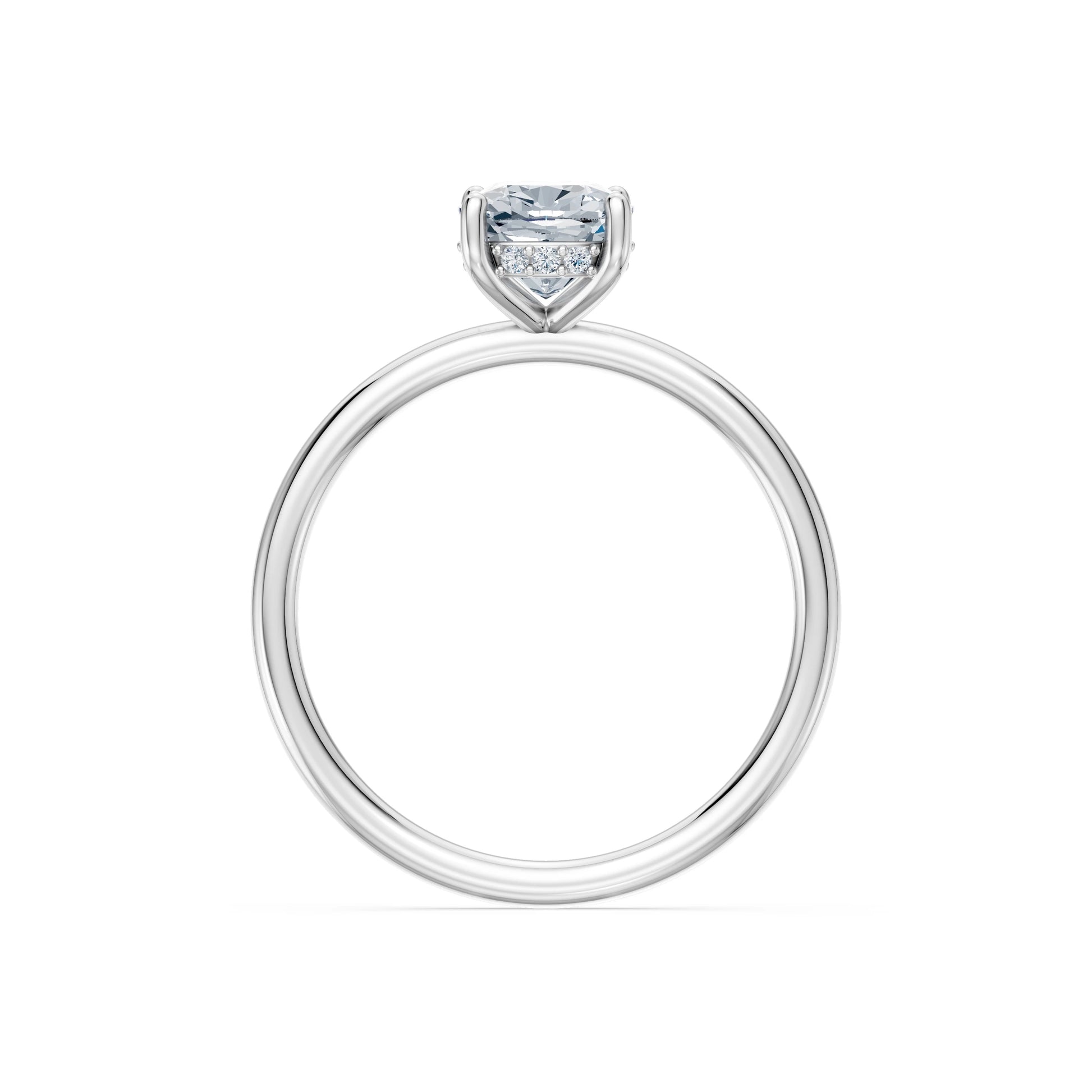 Cushion Lab Grown Diamond Micro Pave Engagement Ring 1.5ct by Qutahia Jewellery