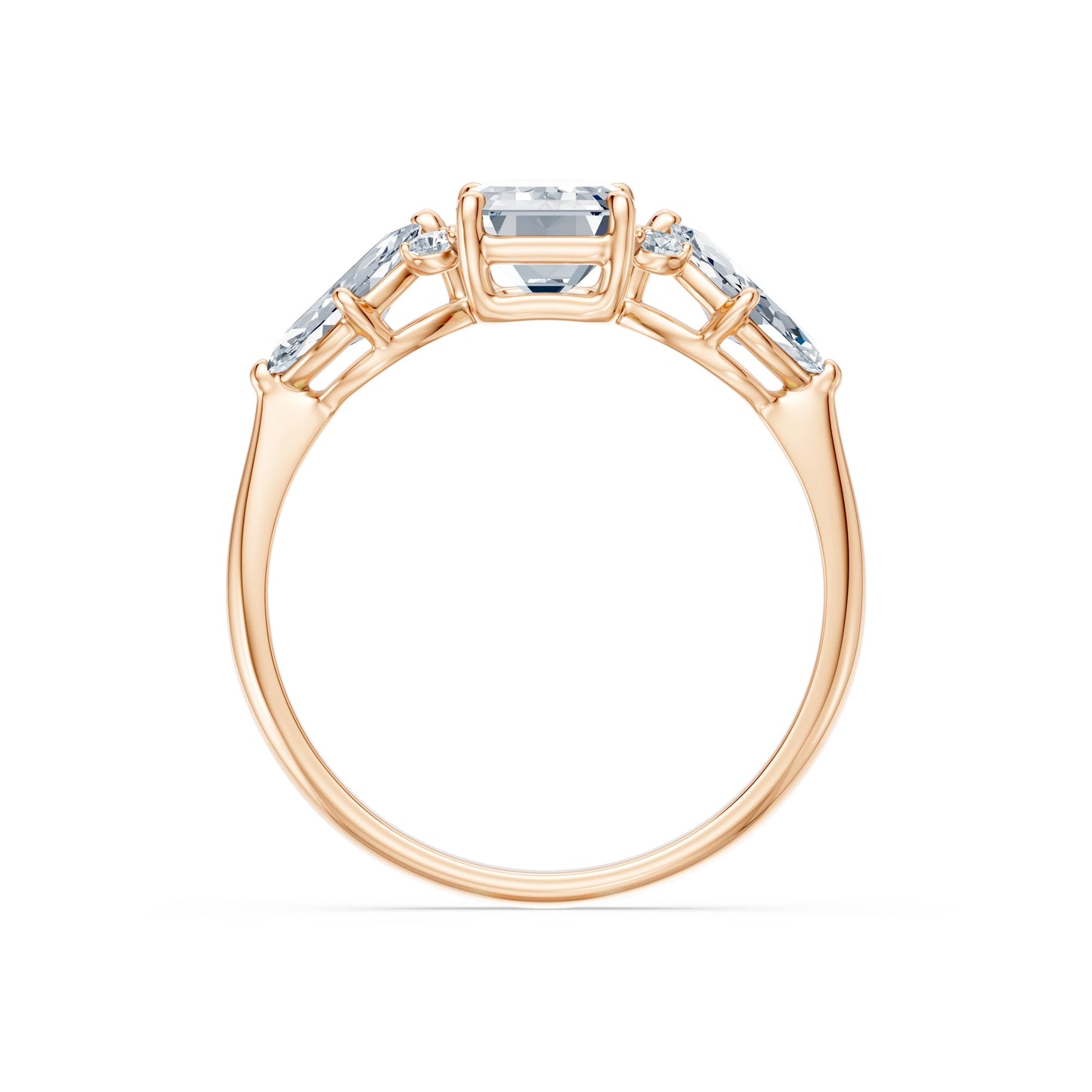 Emerald Lab Grown Diamond Side Stone Eternity Ring 1.5ct by Qutahia Jewellery