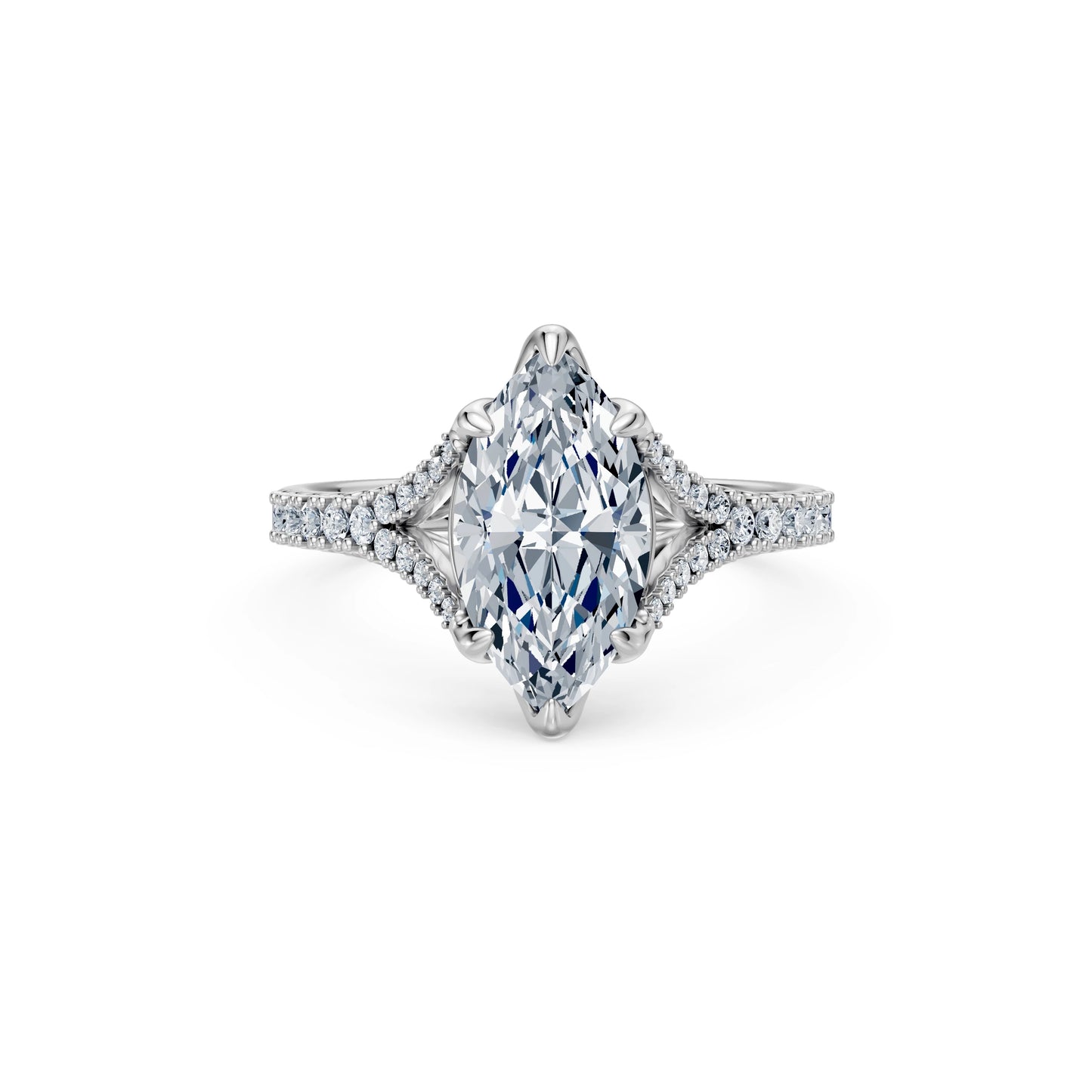 Marquise Lab Grown Diamond Micro Pave Eternity Ring 2.0ct by Qutahia Jewellery