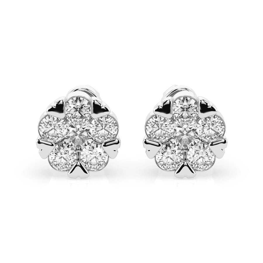Illusion Diamond Earrings Round 0.3ct by Qutahia Jewellery