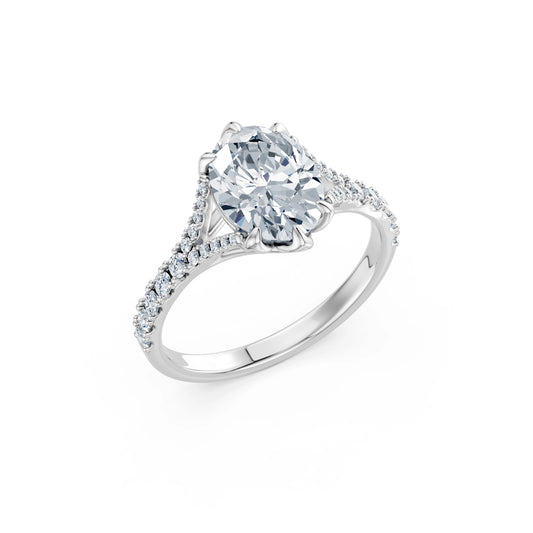 Oval Lab Grown Diamond Micro Pave Eternity Ring 2.0ct by Qutahia Jewellery