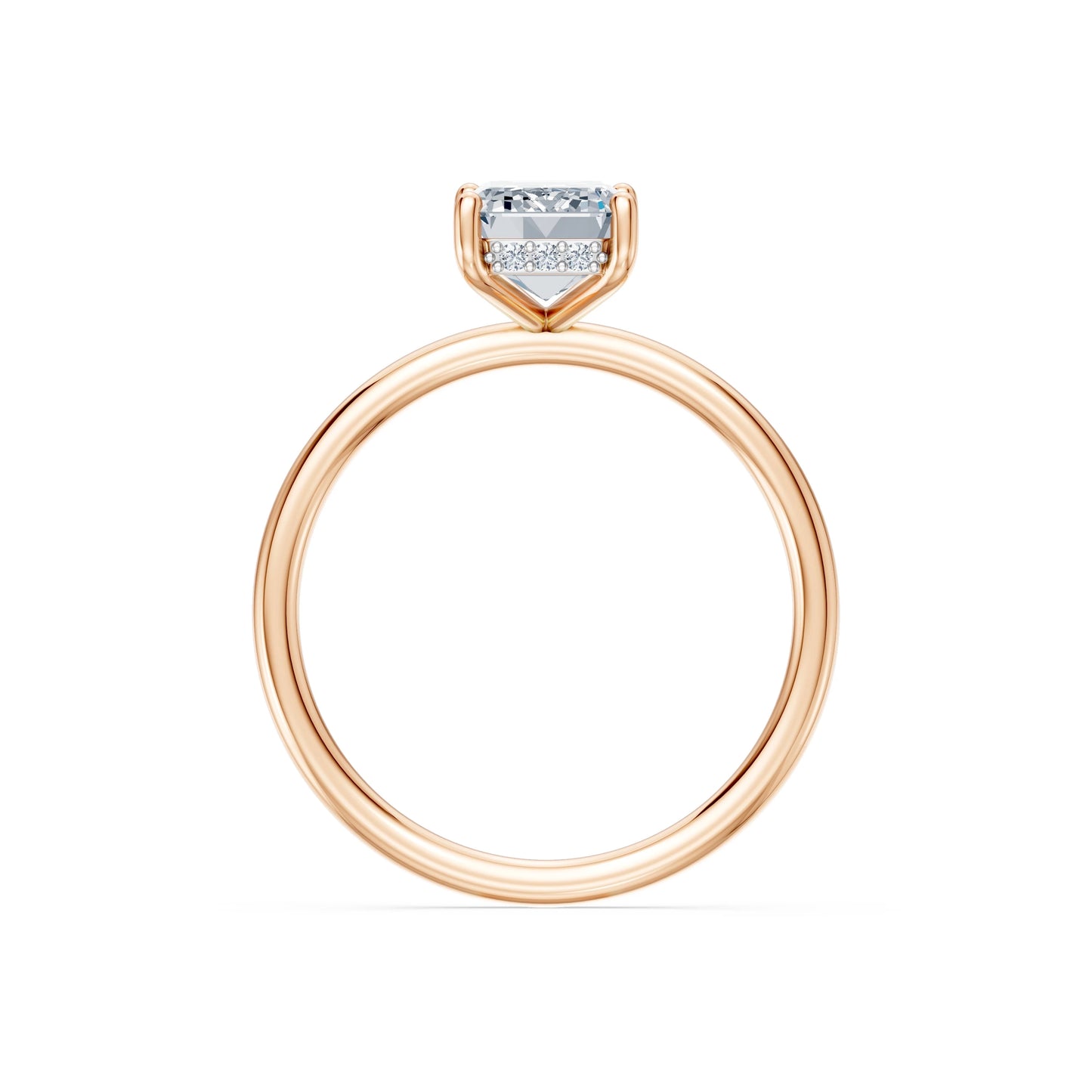 Emerald Lab Grown Diamond Micro Pave Engagement Ring 2.0ct by Qutahia Jewellery
