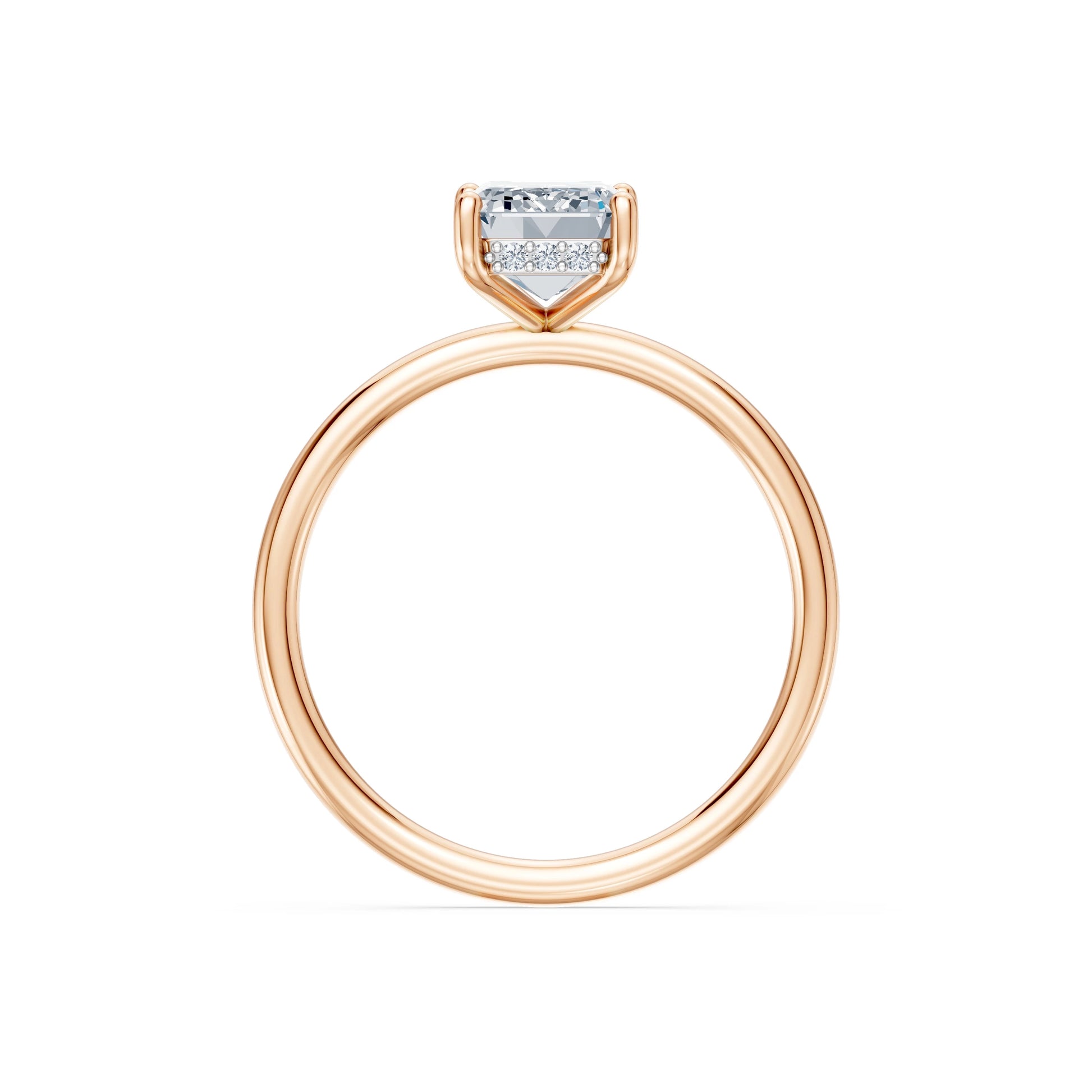 Emerald Lab Grown Diamond Micro Pave Engagement Ring 2.0ct by Qutahia Jewellery