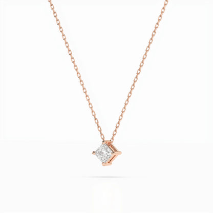 Solitaire Necklace (Princess), 0.1 ct — 104-10055(2.5)PR