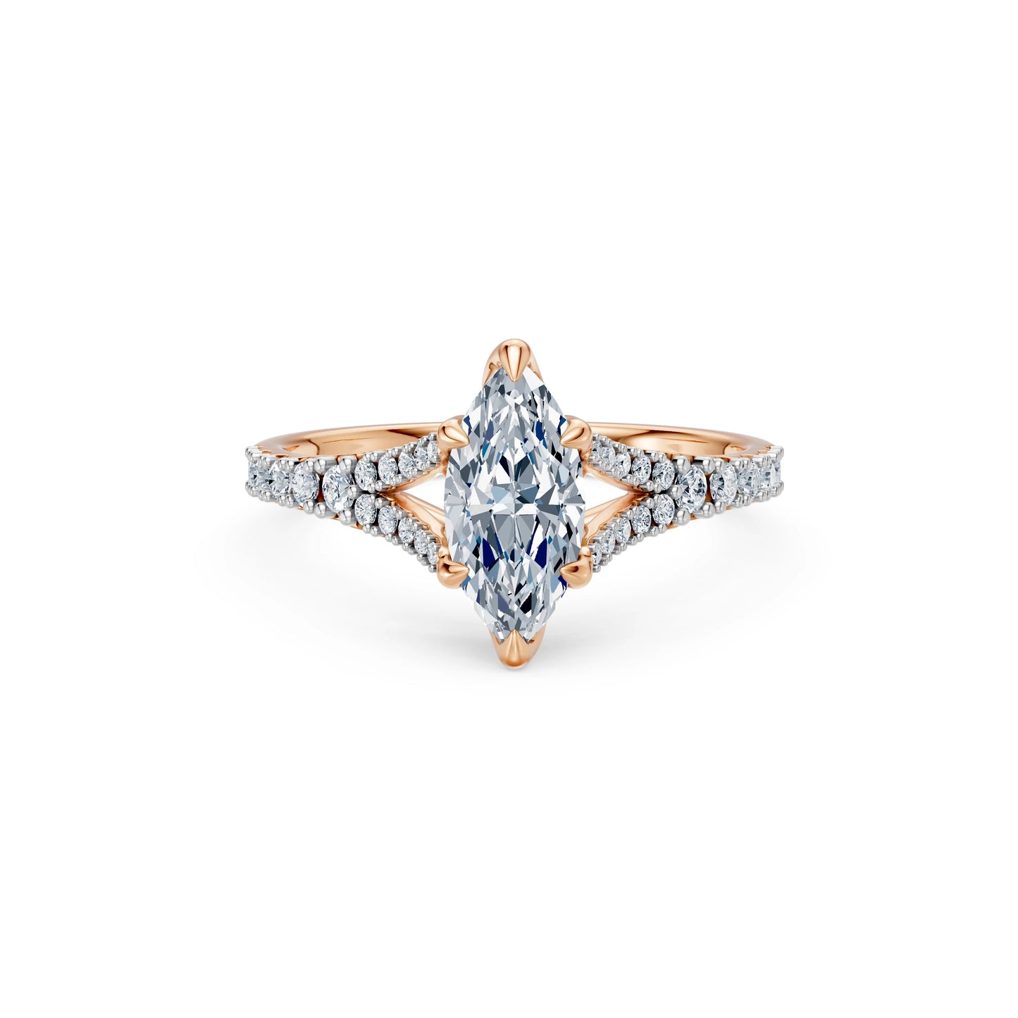 Marquise Lab Grown Diamond Micro Pave Eternity Ring 1.0ct by Qutahia Jewellery