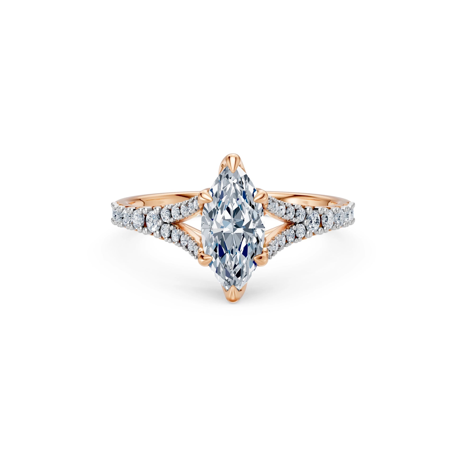 Marquise Lab Grown Diamond Micro Pave Eternity Ring 1.0ct by Qutahia Jewellery