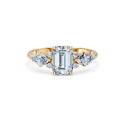 Emerald Lab Grown Diamond Side Stone Eternity Ring 1.5ct by Qutahia Jewellery