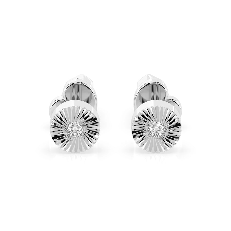 Small Diamond Earrings Round 0.04ct by Qutahia Jewellery