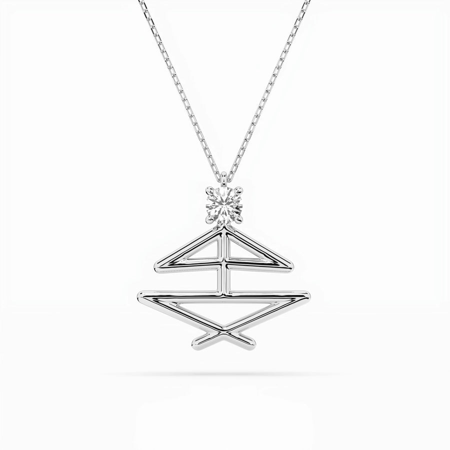 Delicate Diamond Necklace Round 0.1ct by Qutahia Jewellery
