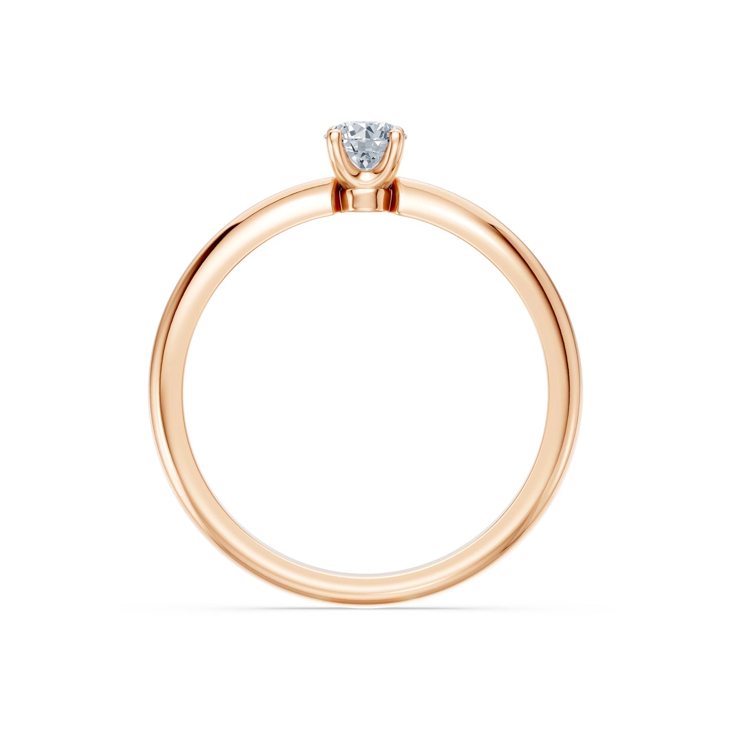 Round Brilliant Diamond Slim Solitaire Engagement Ring 0.2ct by Qutahia Jewellery