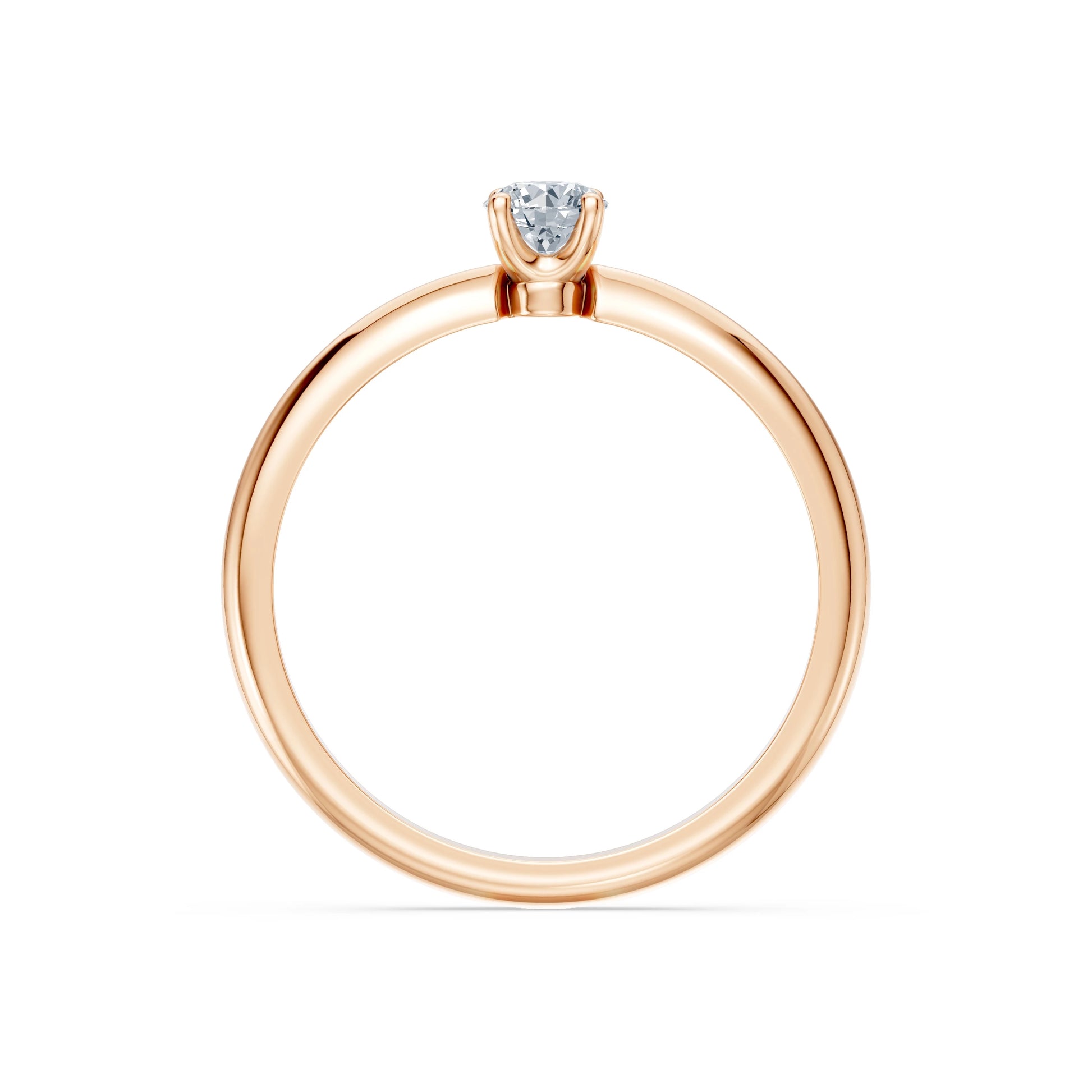 Round Brilliant Diamond Slim Solitaire Engagement Ring 0.2ct by Qutahia Jewellery
