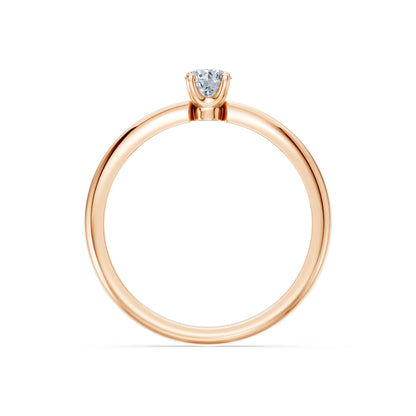 Round Brilliant Diamond Slim Solitaire Engagement Ring 0.2ct by Qutahia Jewellery