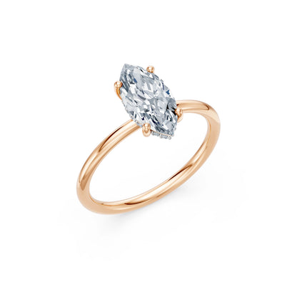 Marquise Lab Grown Diamond Micro Pave Engagement Ring 1.5ct by Qutahia Jewellery