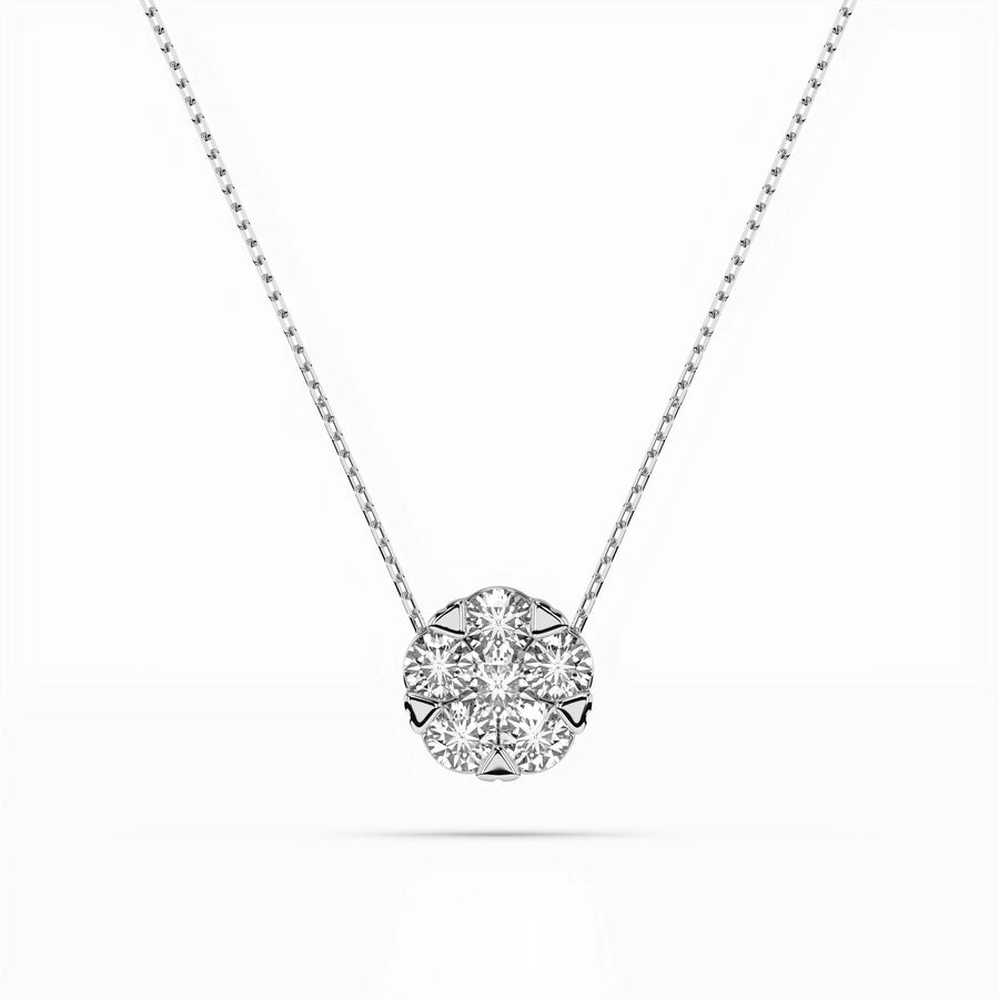 Illusion Diamond Necklace Round 0.1ct by Qutahia Jewellery