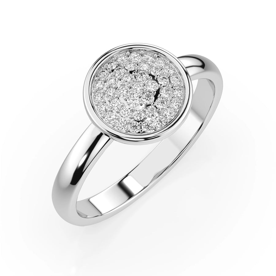 Illusion Diamond Ring Round 0.23ct by Qutahia Jewellery