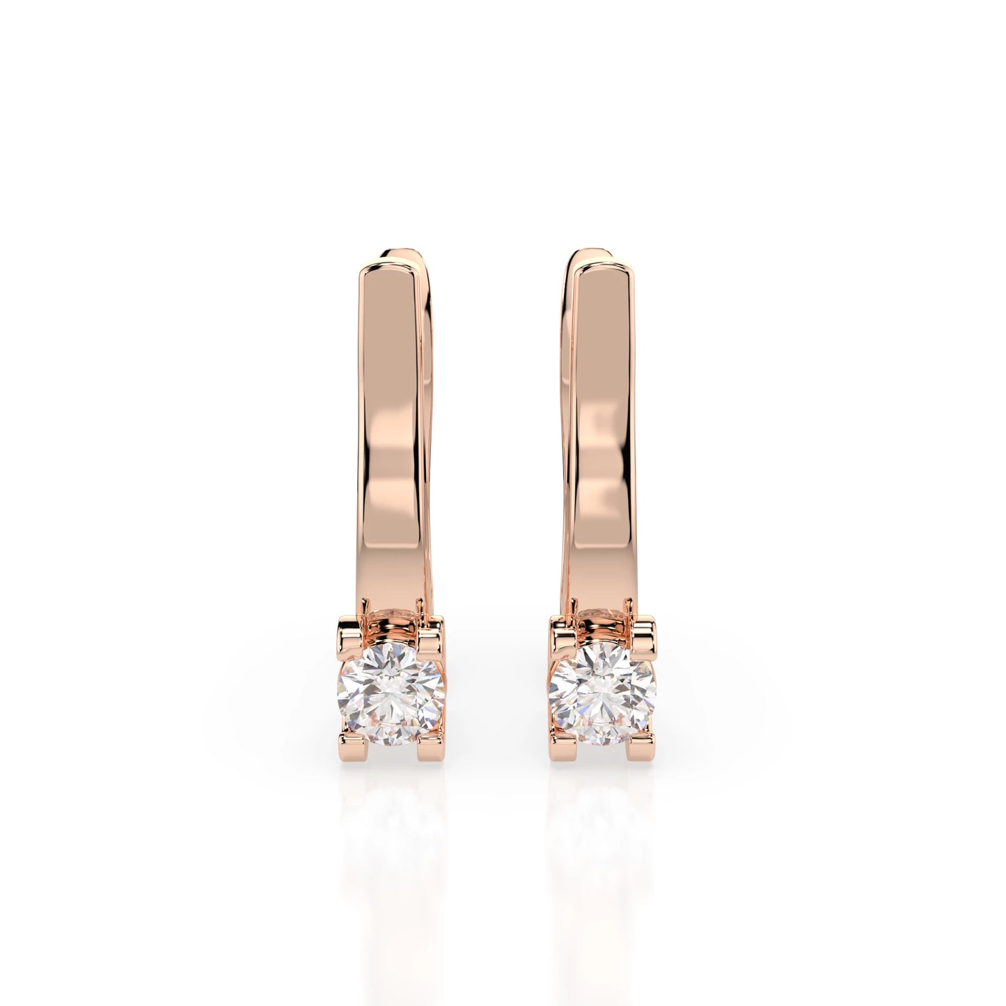 Solitaire English Lock Earring (Round), 0.2 ct — 102-10022(3.0)