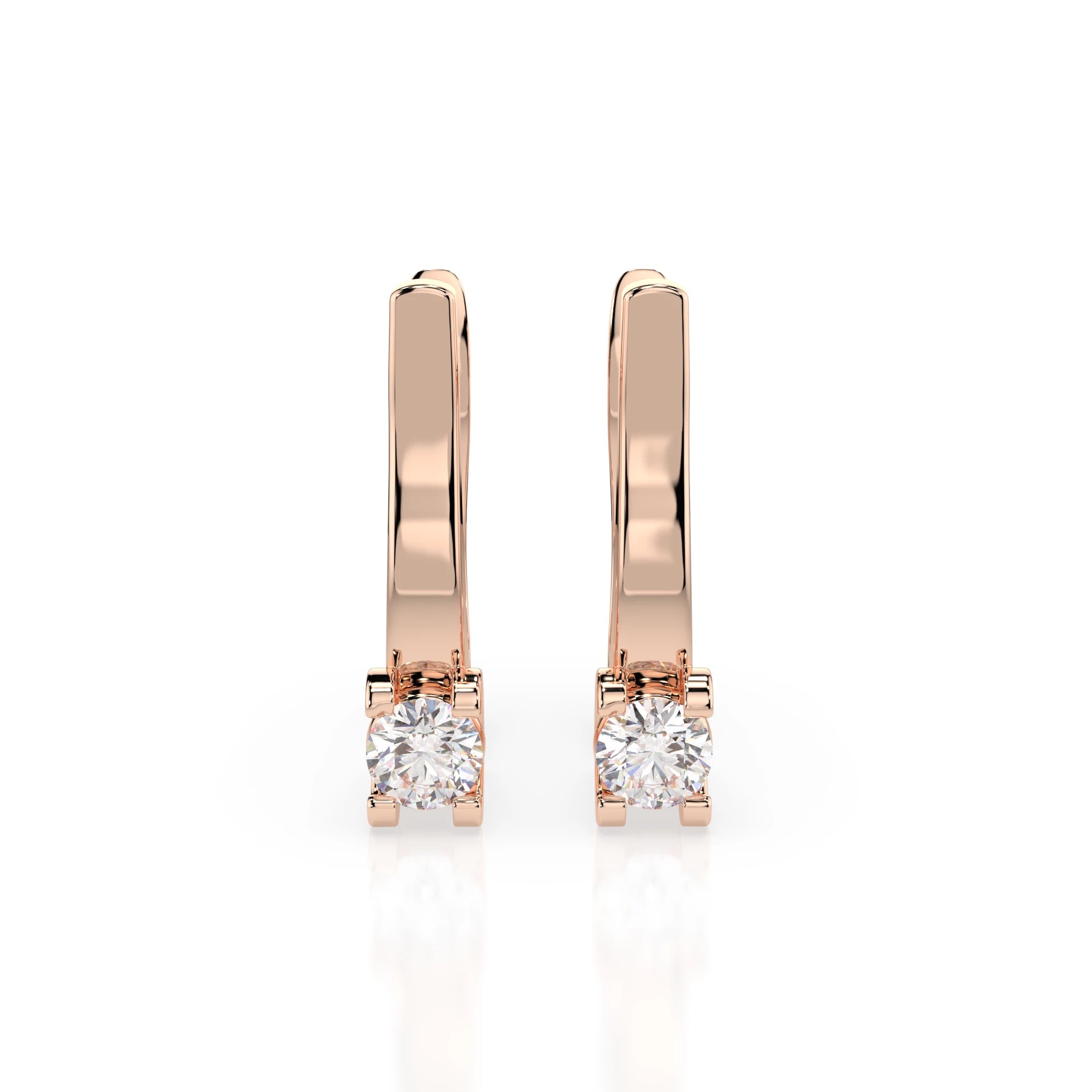 Solitaire English Lock Earring (Round), 0.2 ct — 102-10022(3.0)