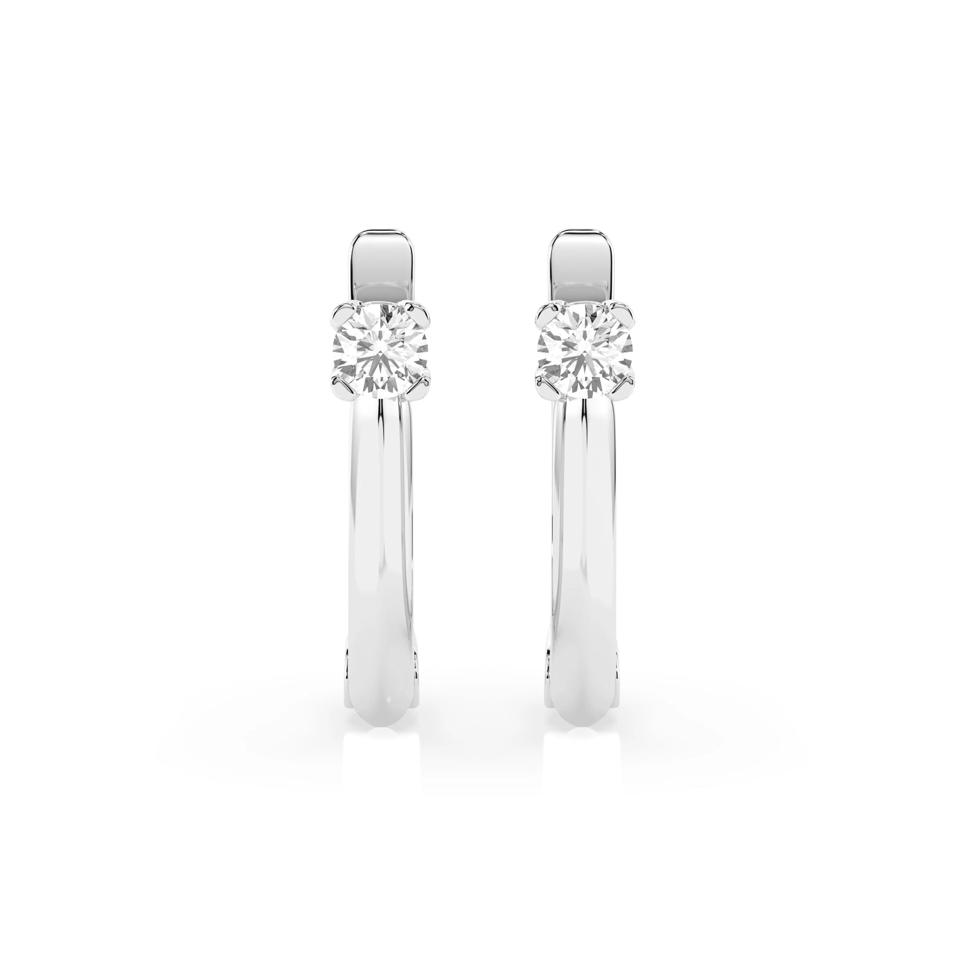 Solitaire English Lock Earring (Round), 0.12 ct — 102-10089(2.5)