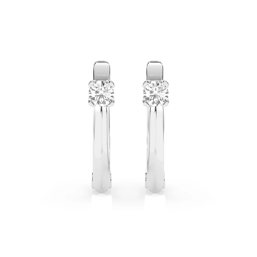 Small Diamond Earrings Round 0.12ct by Qutahia Jewellery