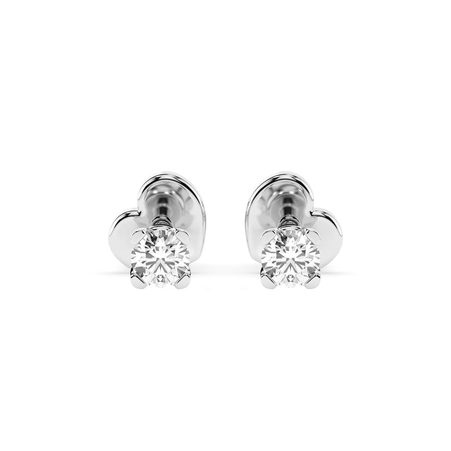 Diamond Stud Earrings Round 0.3ct by Qutahia Jewellery