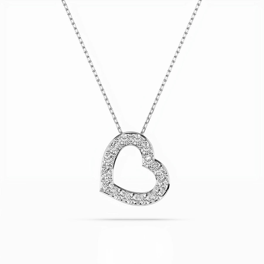 Delicate Diamond Necklace Round 0.35ct by Qutahia Jewellery