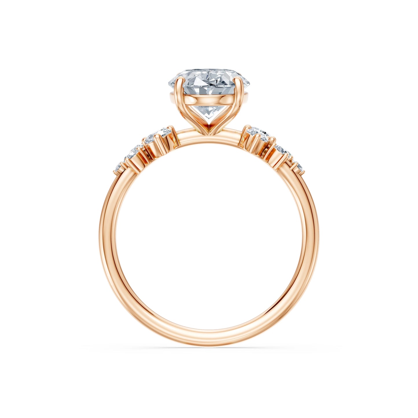 Oval Lab Grown Diamond Classic Pave Eternity Ring 2.0ct by Qutahia Jewellery