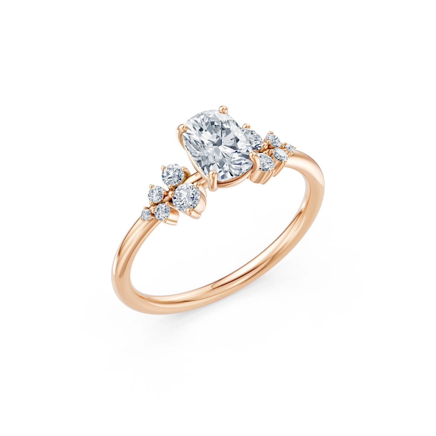Cushion Lab Grown Diamond Classic Pave Eternity Ring 1.0ct by Qutahia Jewellery