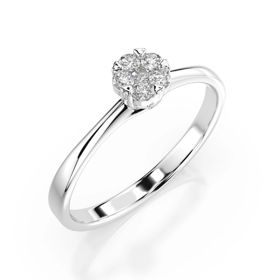 Illusion Diamond Ring Round 0.03ct by Qutahia Jewellery