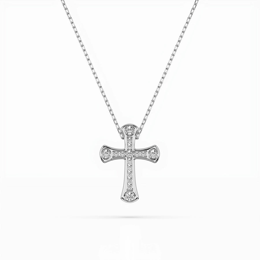 Delicate Diamond Necklace Round 0.06ct by Qutahia Jewellery
