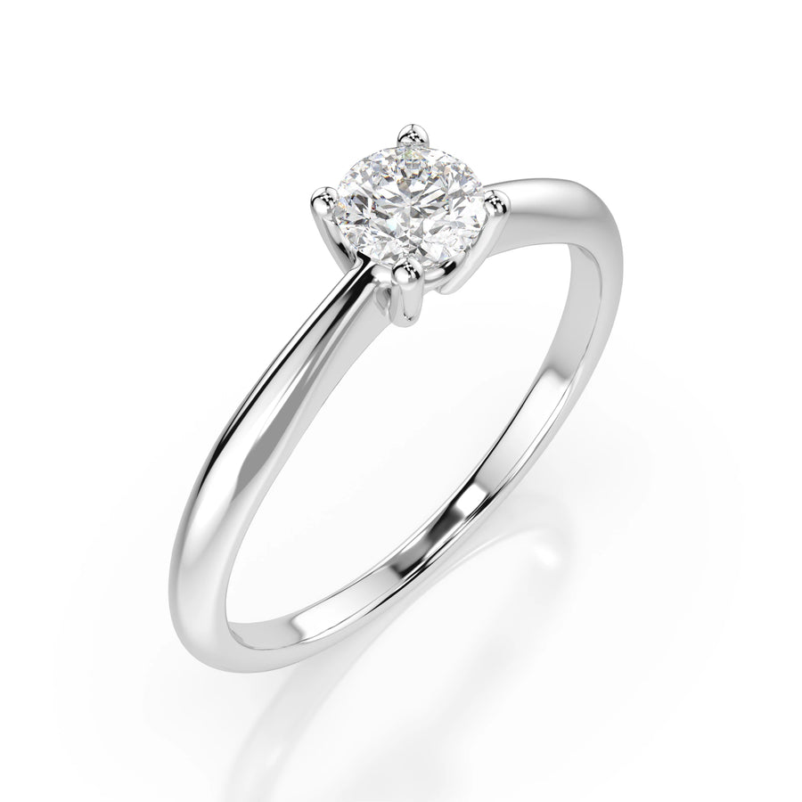 Solitaire Diamond Ring Round 0.35ct by Qutahia Jewellery