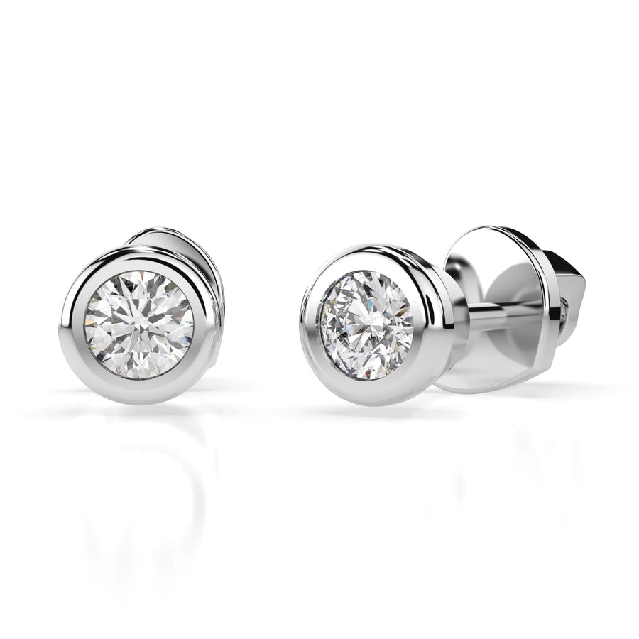 Diamond Stud Earrings Round 0.3ct by Qutahia Jewellery