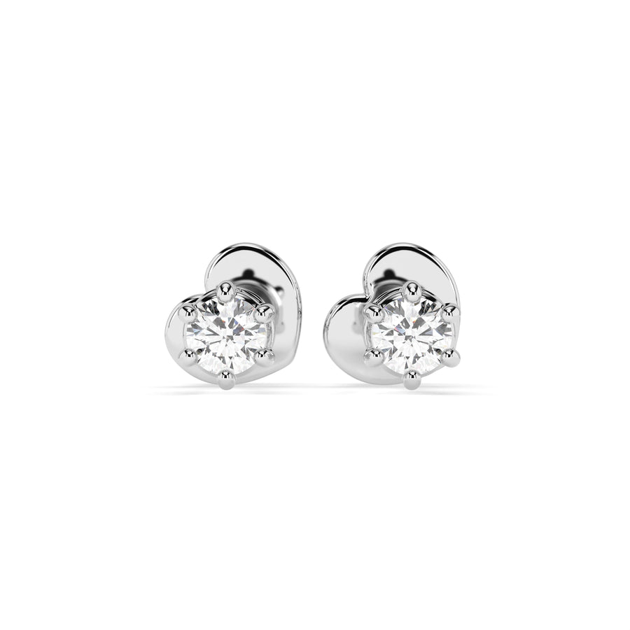 Diamond Stud Earrings Round 0.12ct by Qutahia Jewellery