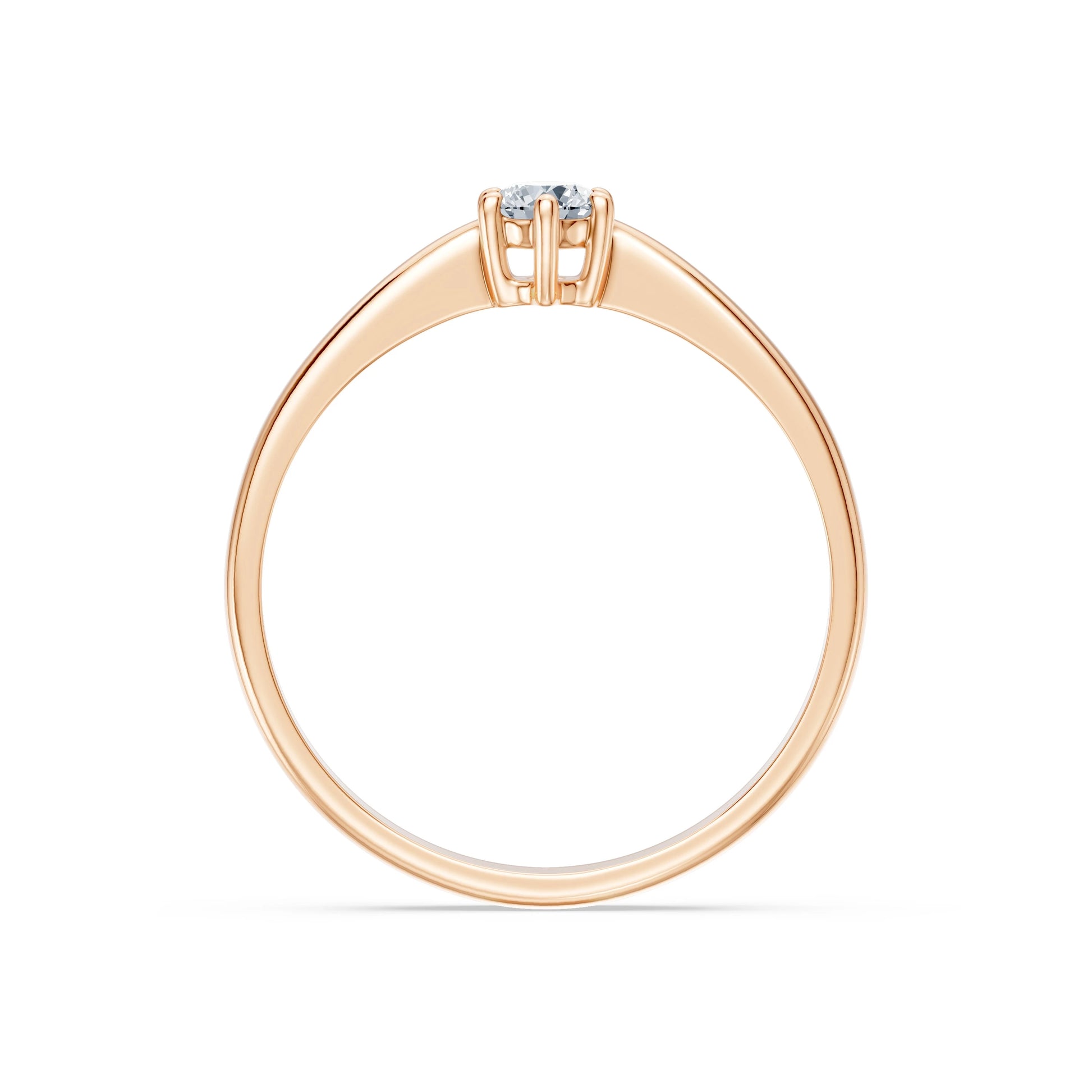 Round Brilliant Diamond Classic Solitaire Engagement Ring 0.2ct by Qutahia Jewellery