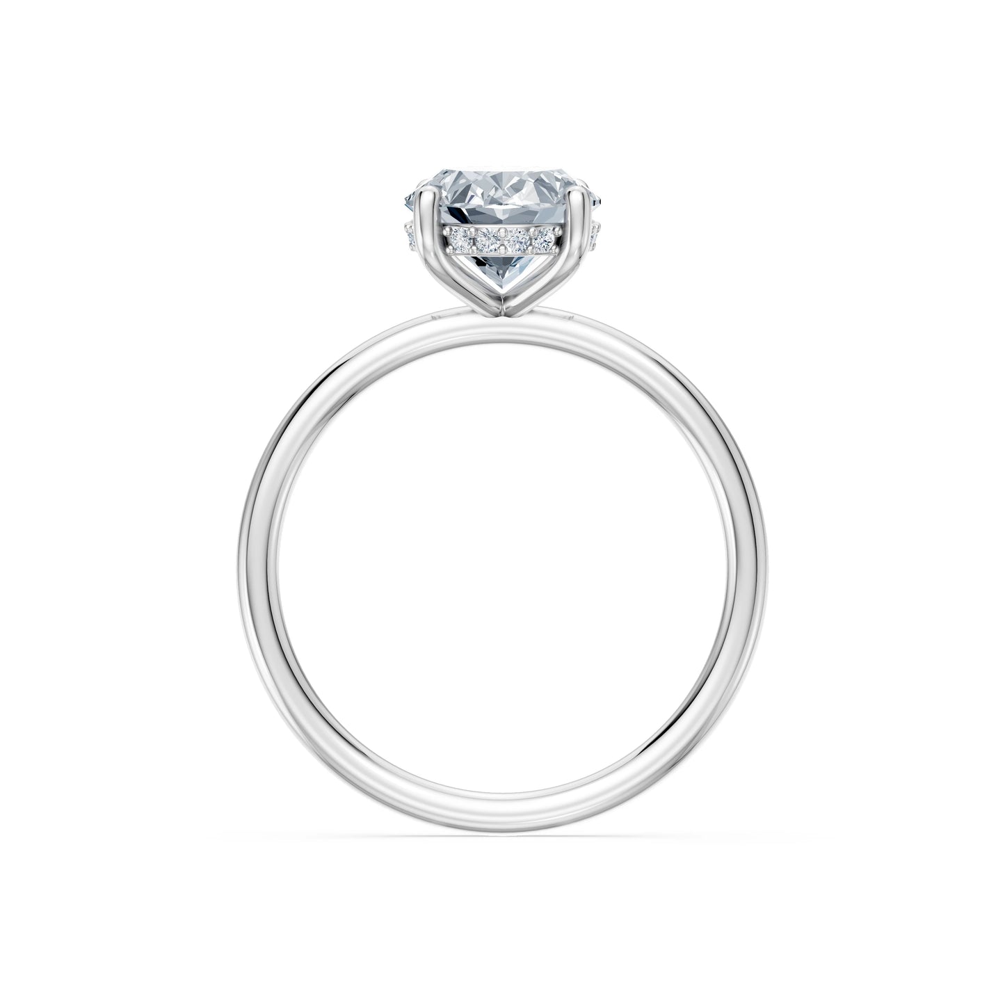 Oval Lab Grown Diamond Micro Pave Engagement Ring 2.0ct by Qutahia Jewellery