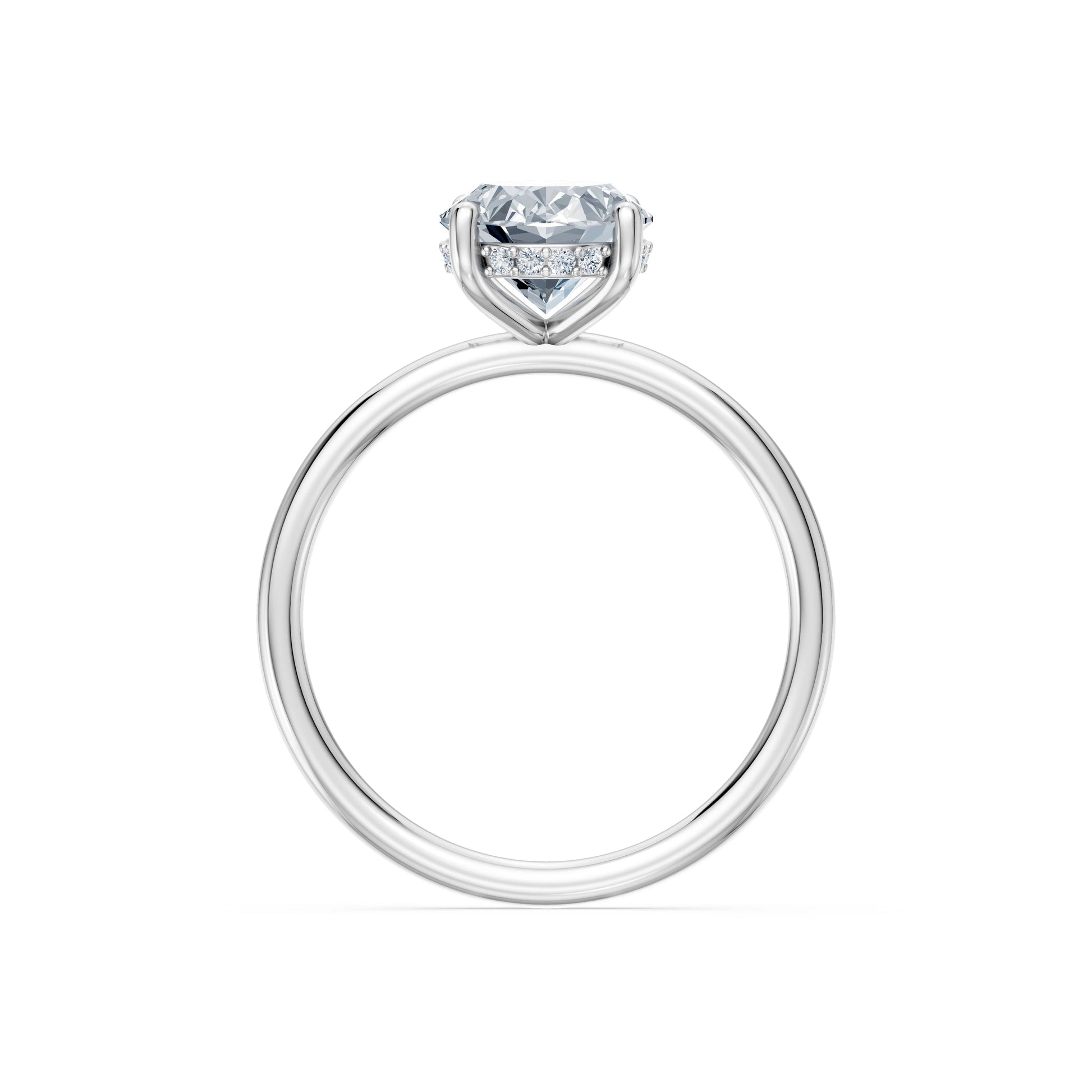 Oval Lab Grown Diamond Micro Pave Engagement Ring 2.0ct by Qutahia Jewellery
