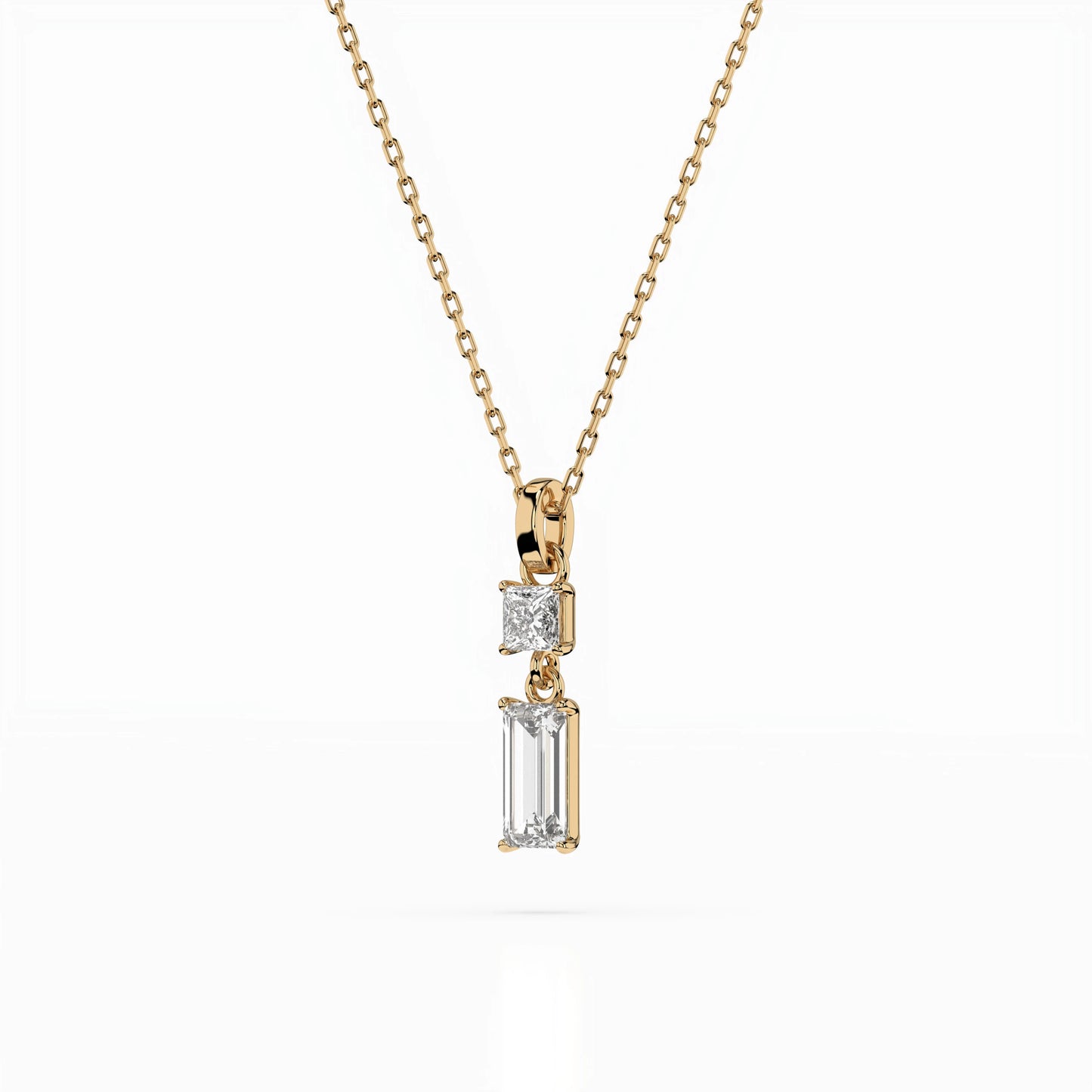 Solitaire Necklace (Baguette), 0.1 ct — 104-10071/1(0.30)BAQ