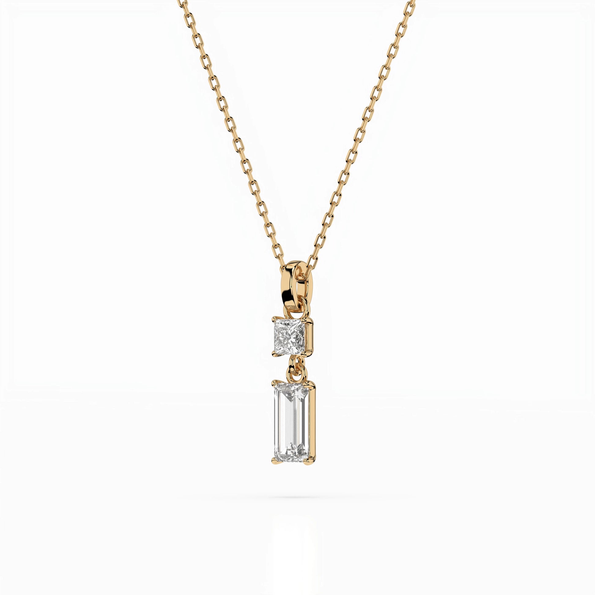 Solitaire Necklace (Baguette), 0.1 ct — 104-10071/1(0.30)BAQ