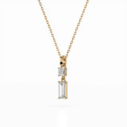 Solitaire Necklace (Baguette), 0.1 ct — 104-10071/1(0.30)BAQ