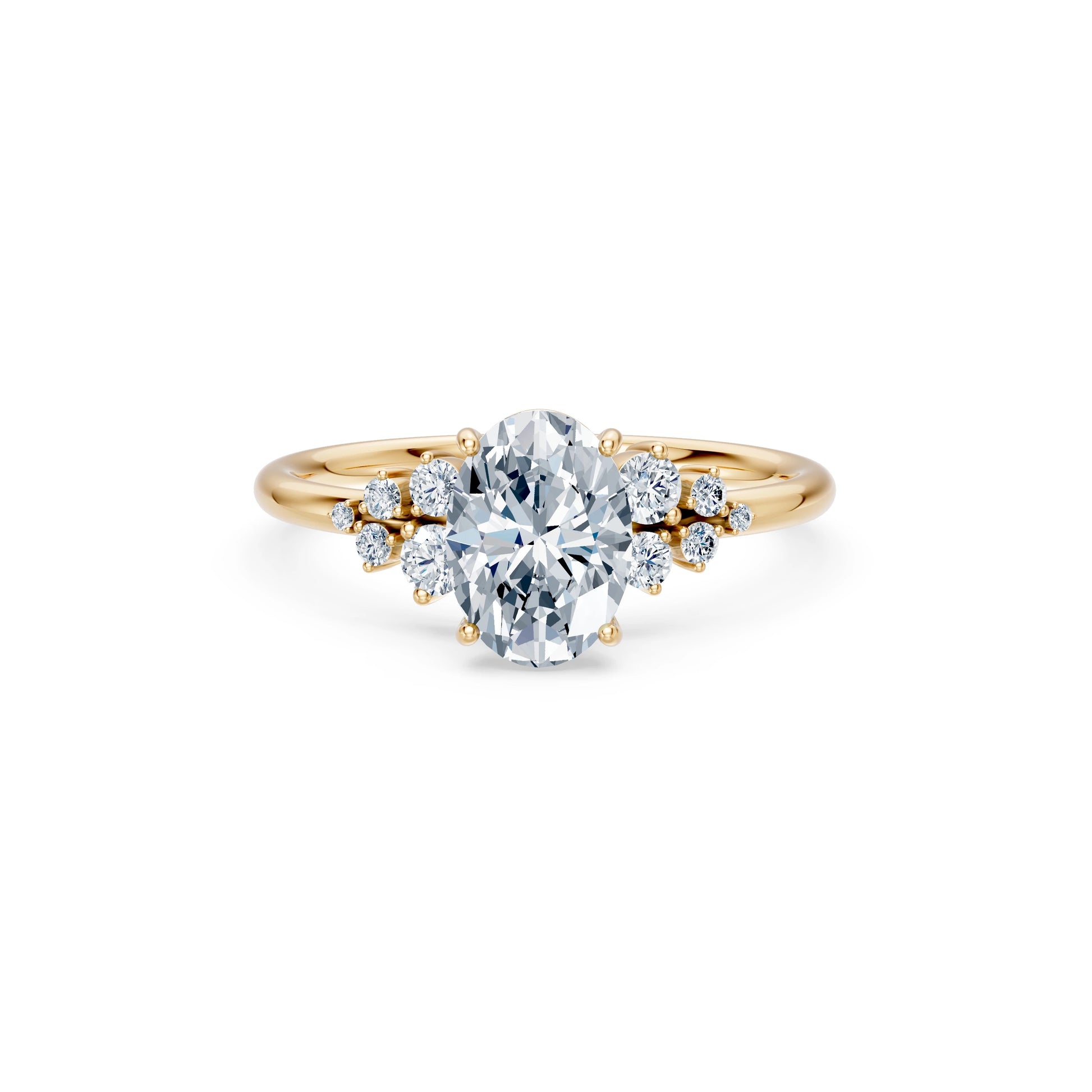 Oval Lab Grown Diamond Classic Pave Eternity Ring 1.5ct by Qutahia Jewellery