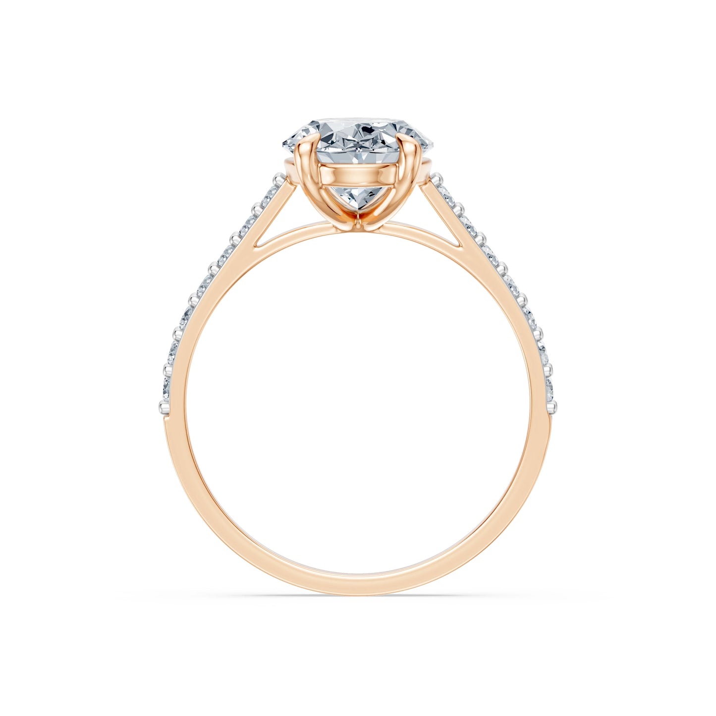 Oval Lab Grown Diamond Slim Pave Eternity Ring 2.0ct by Qutahia Jewellery