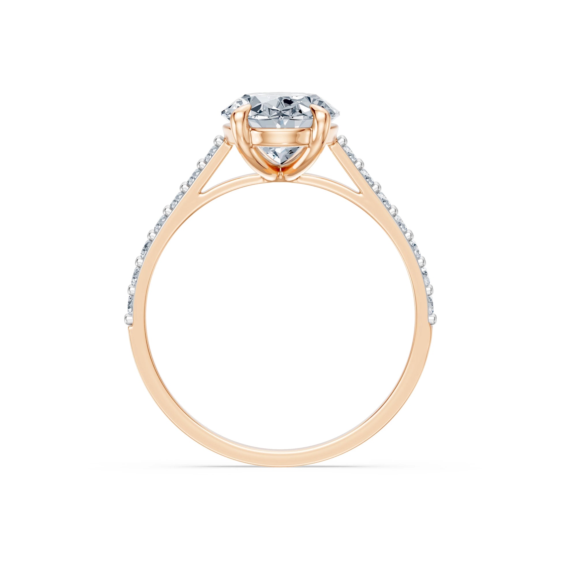Oval Lab Grown Diamond Slim Pave Eternity Ring 2.0ct by Qutahia Jewellery