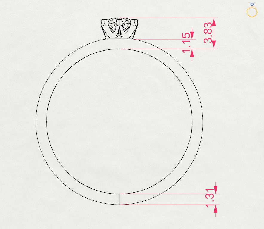 Solitaire Ring (Round), 0.15 ct — 101-10040(3.4)