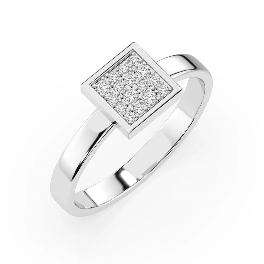 Illusion Diamond Ring Round 0.07ct by Qutahia Jewellery