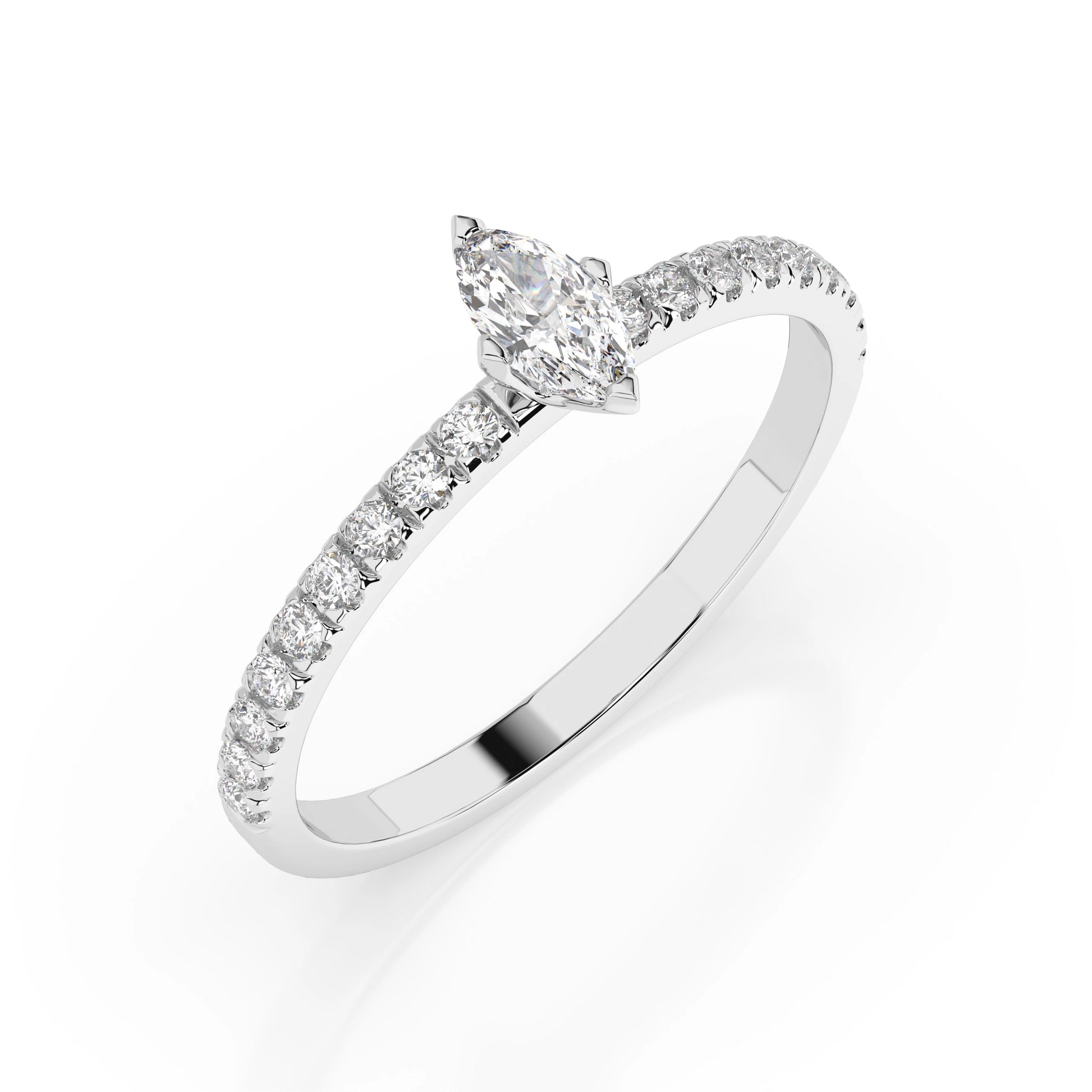 Solitaire Eternity Ring (Marquise), 0.1 ct — 101-10181/4(0.10)MARQUISE