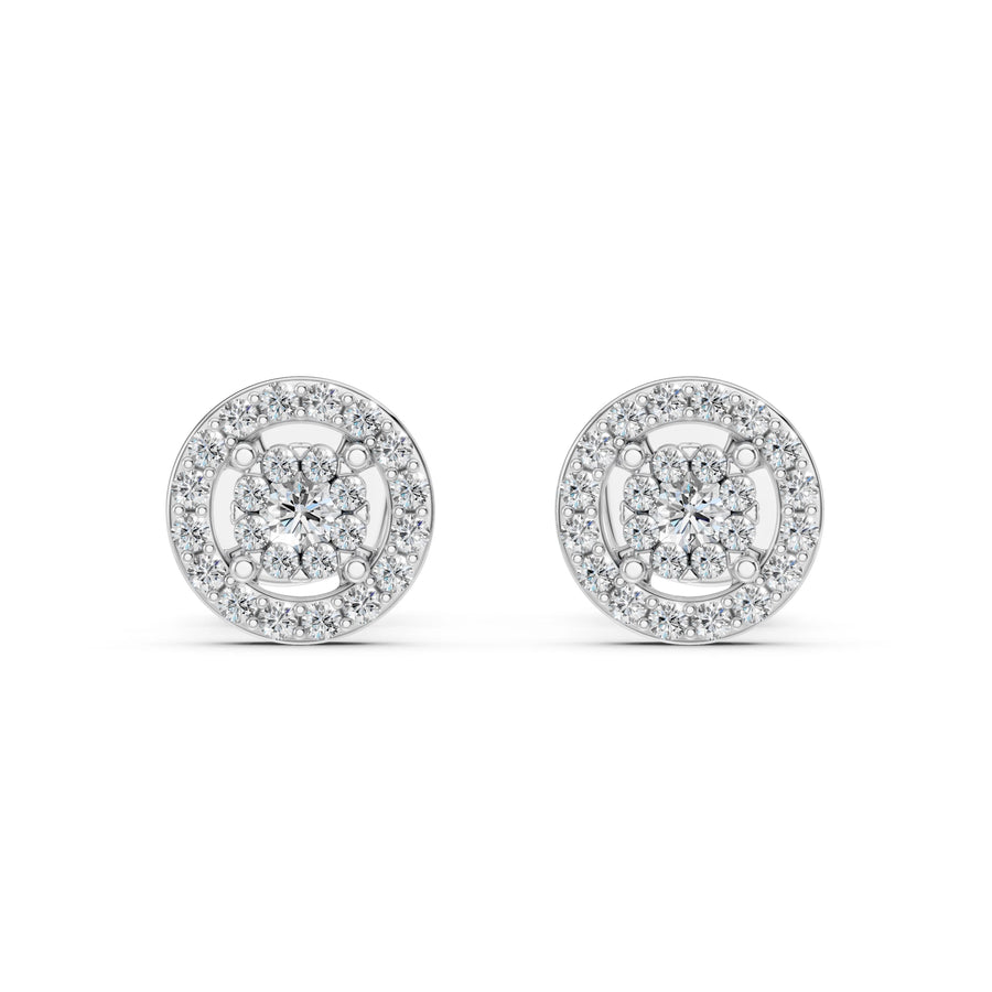 Illusion Diamond Earrings Round 0.06ct by Qutahia Jewellery