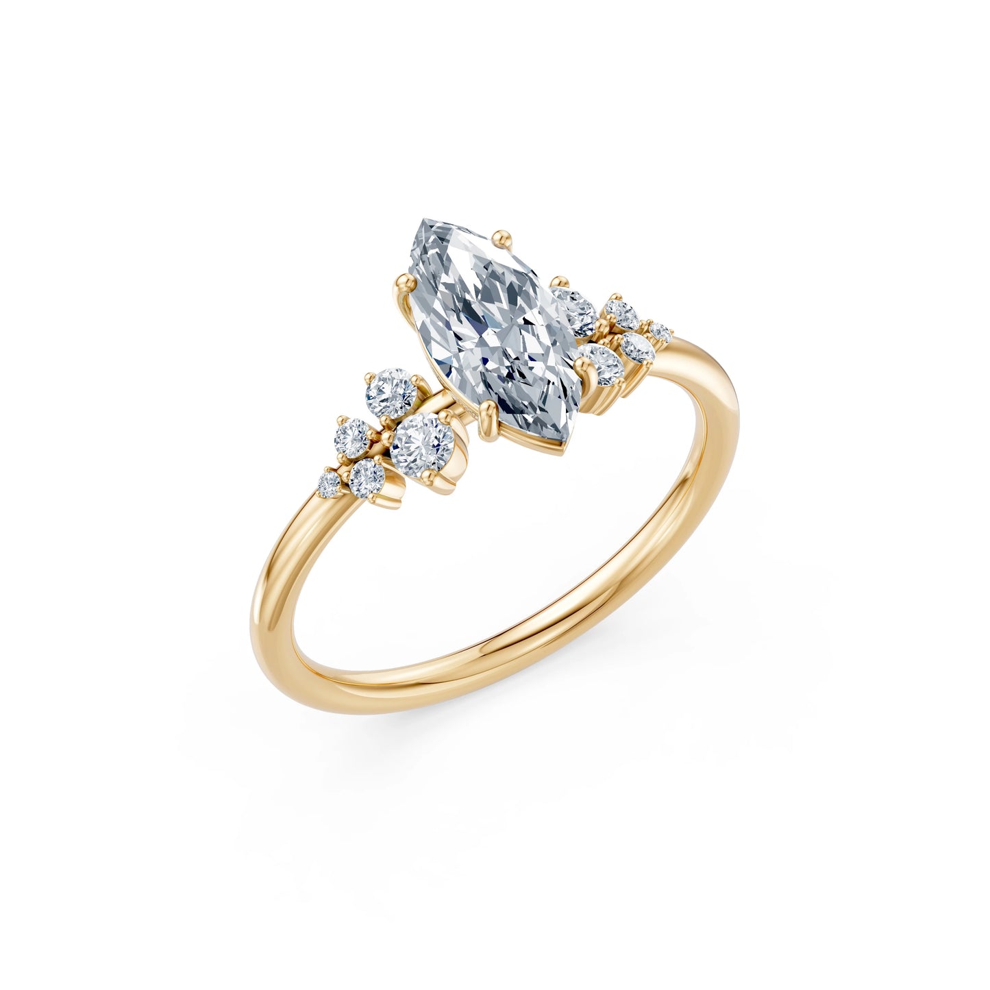 Marquise Lab Grown Diamond Classic Pave Eternity Ring 1.0ct by Qutahia Jewellery